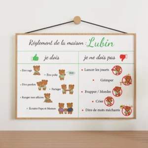 Règlement maison enfant