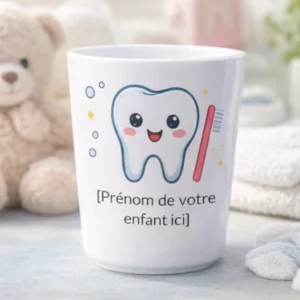 Gobelet dent motif dent bleu