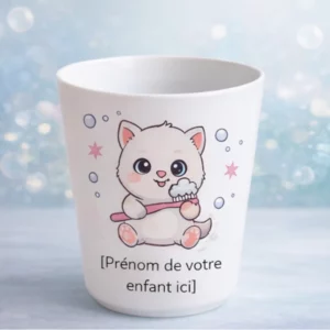 Gobelet dent motif chat