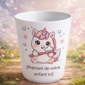 Gobelet dent motif licorne