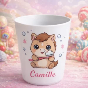 Gobelet dent motif poney