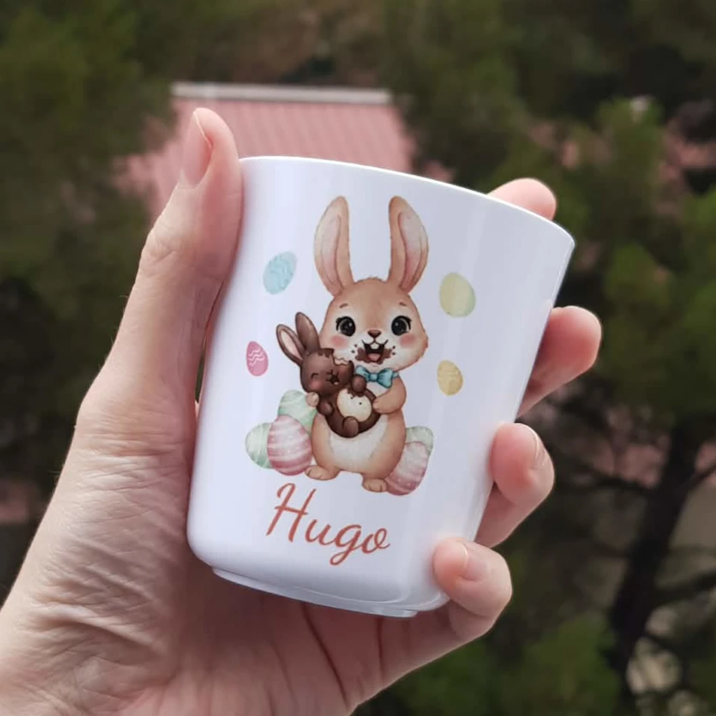 Gobelet thème Pâques lapin gourmand