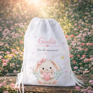 Sac de naissance personnalisé lapin