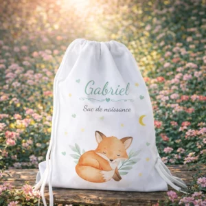 Sac de naissance personnalisé renard